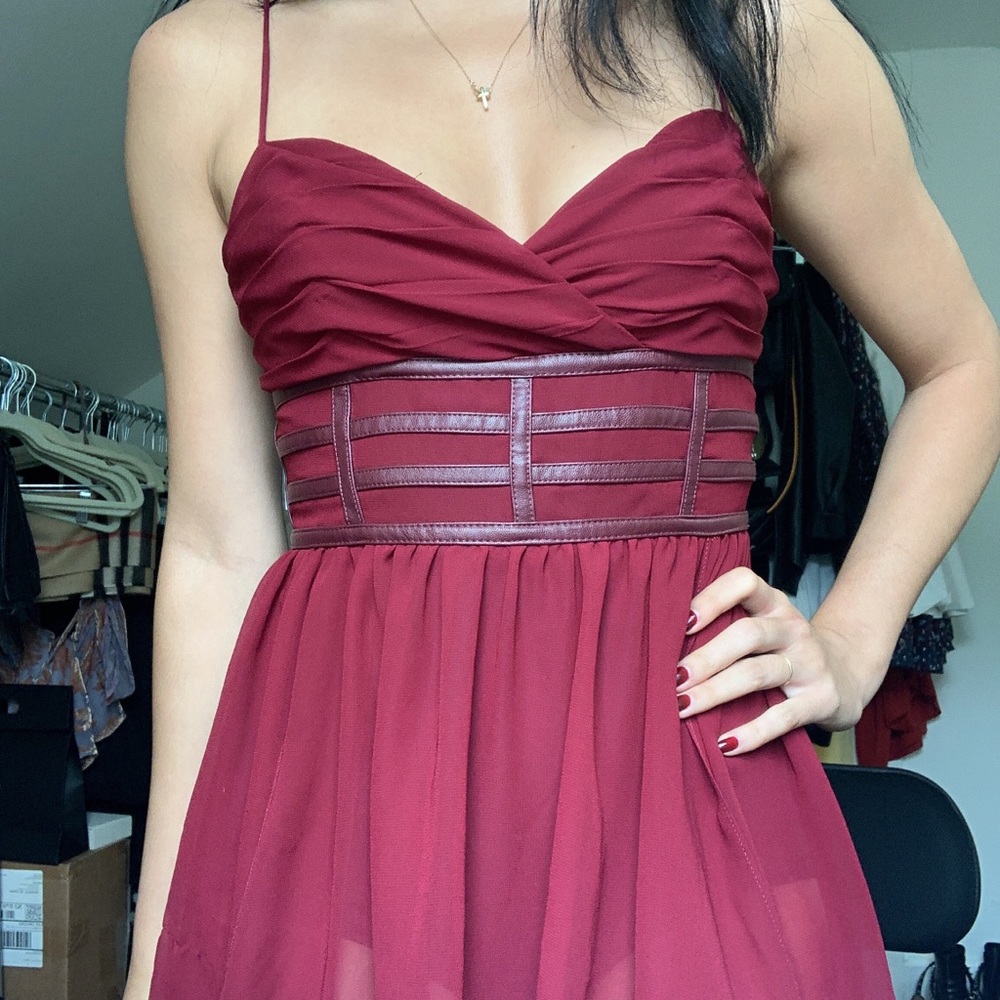 Burgundy Majorelle Aphrodite Mini Dress - Picture 4 of 5